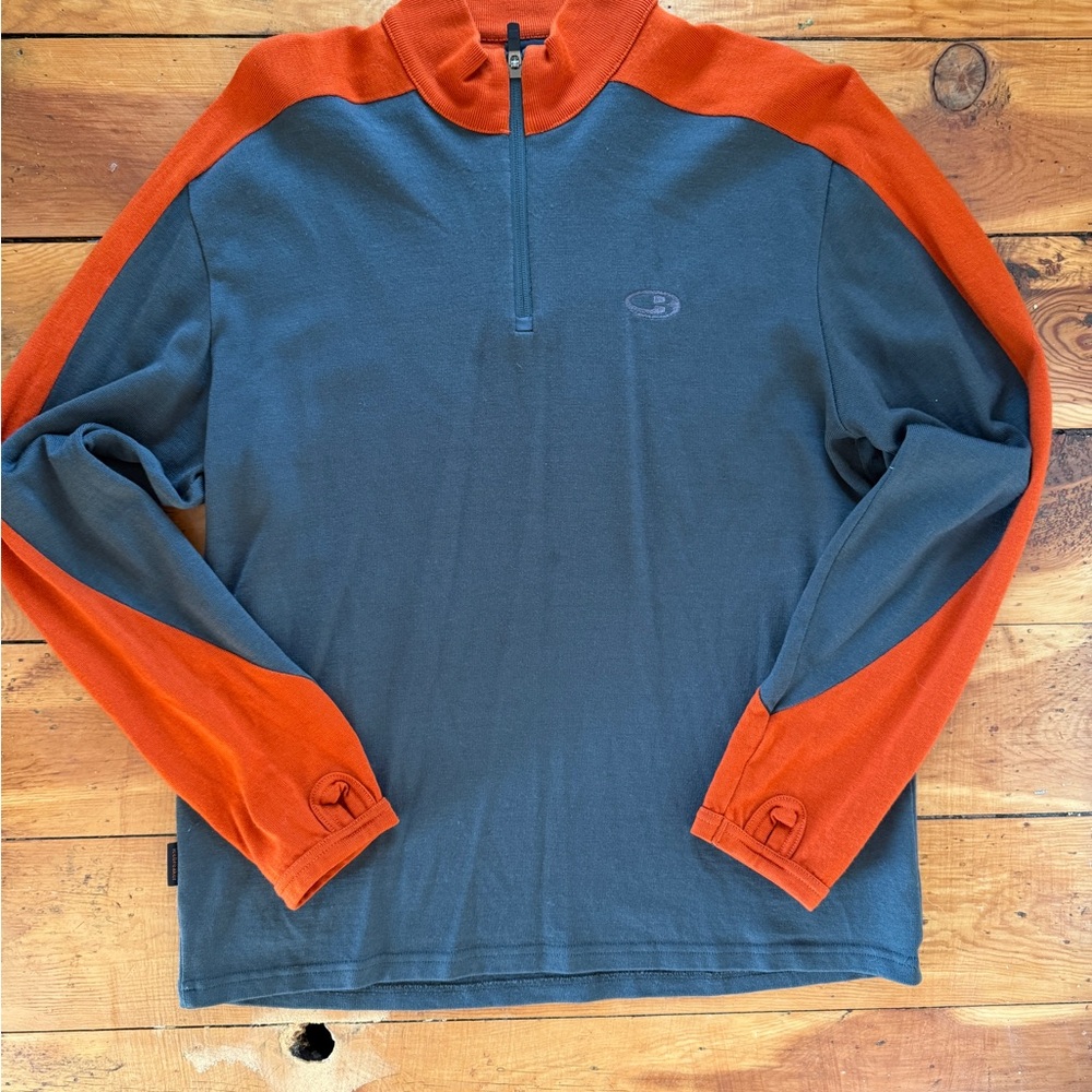 Ice Breaker Orange and Gray Half-Zip Pullover